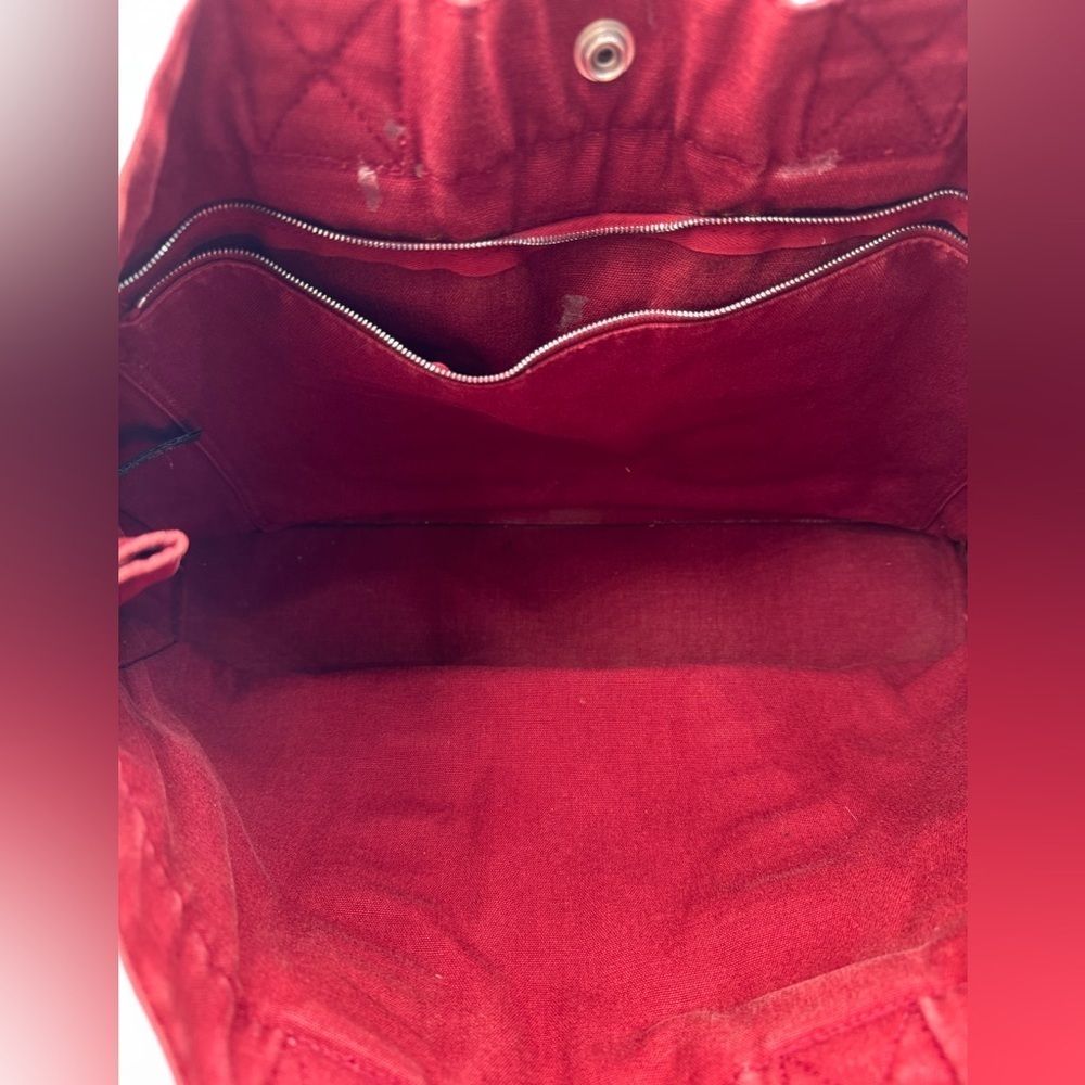 Hermès Fourre Tout GM Canvas Tote Red Burgundy Authentic - Picture 10 of 14